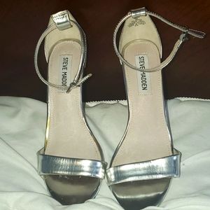 Women's Steve Madden Silver Metal Dress Sandals